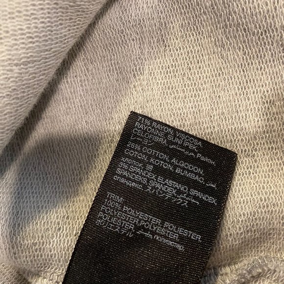 Bebe Gray and White Cascading Cardigan Style Top Size Medium - Picture 9 of 9